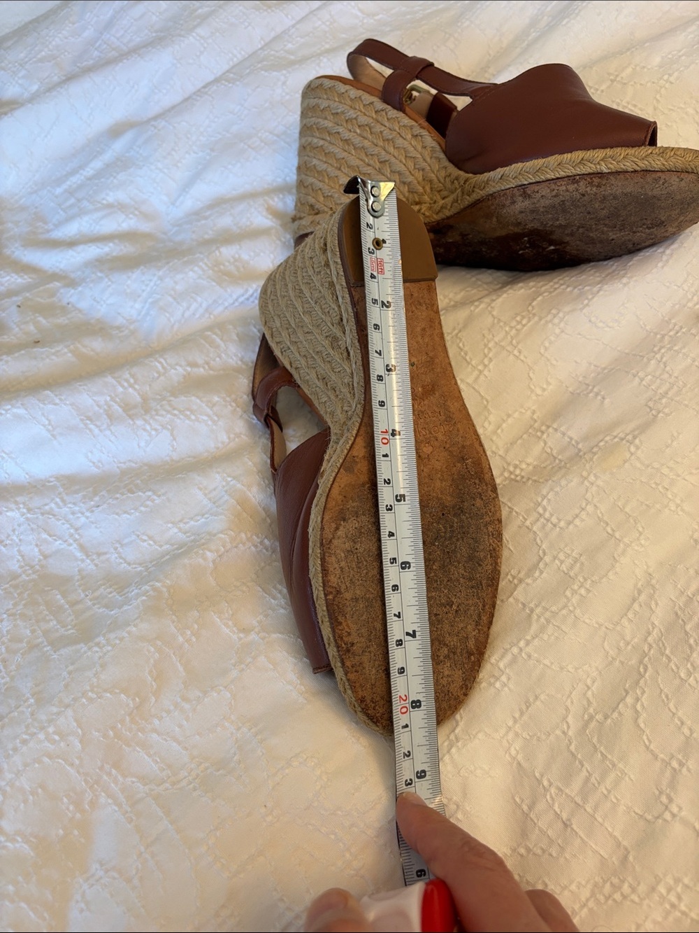 Kate Spade Brown Leather Espadrille Wedges - Size 8M - Picture 16 of 16